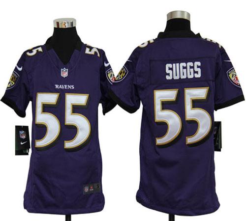 Nike Youth Baltimore Ravens 55 Arizona State Terrell Suggs Purple NFL Jerseys